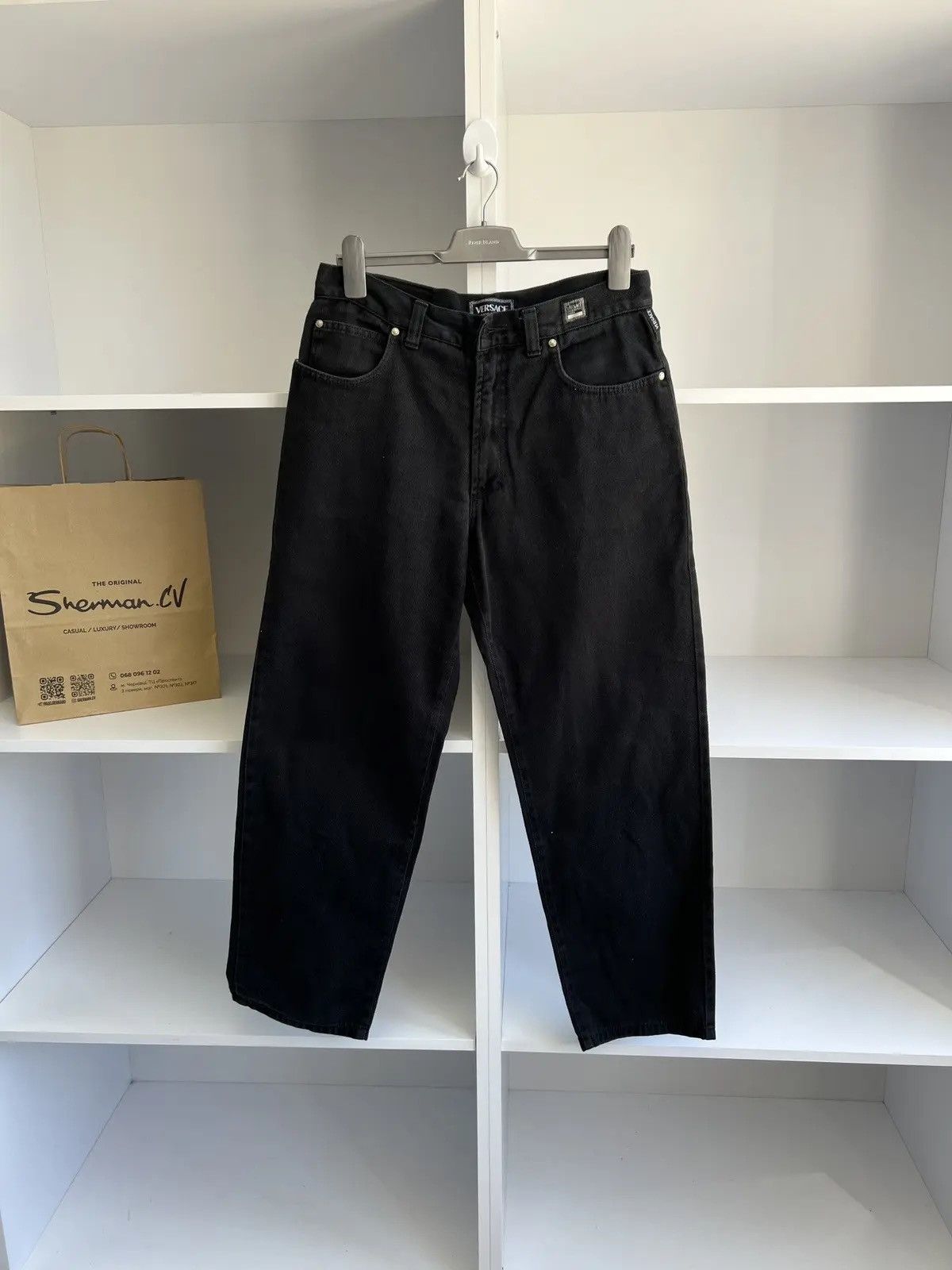 Versace × Versace Jeans Couture × Vintage Vintage Versace Jeans Couture black pants Size US 36 / EU 52 - 1 Thumbnail