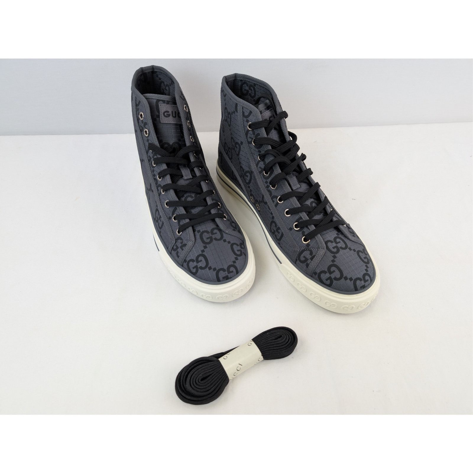 Gucci o1rshd1 GG monogram Tennis 1977 High-Top sneakers in grey Size US 12.5 / EU 45-46 - 6 Thumbnail