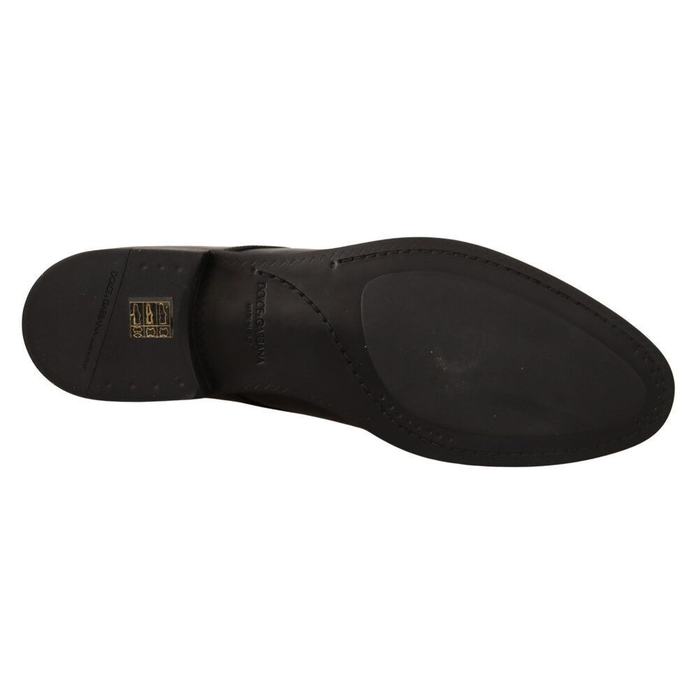 Dolce & Gabbana Dolce & Gabbana Elegant Black Leather Derby Shoes Size US 6 / EU 39 - 5 Thumbnail