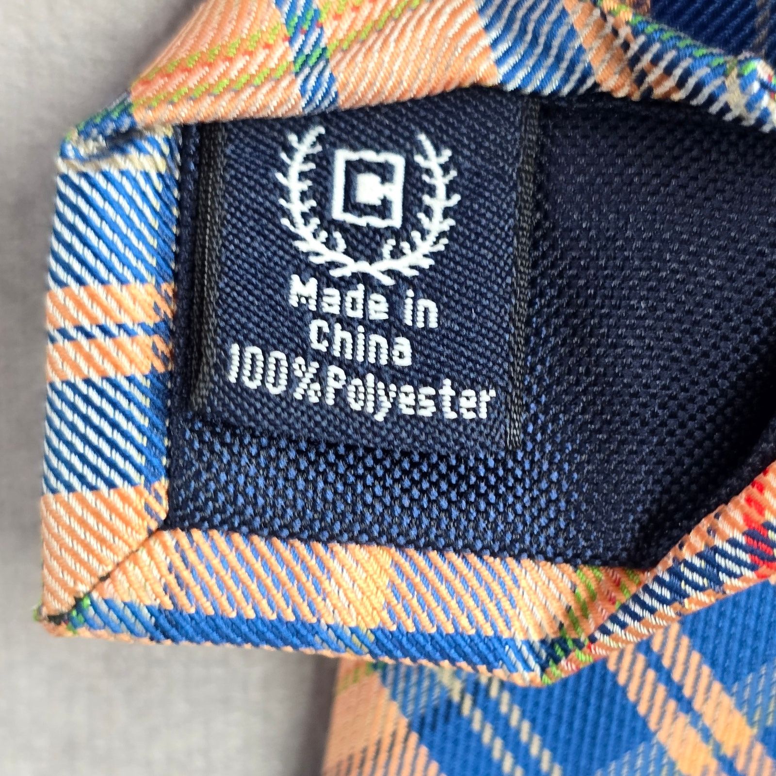 Chaps Chaps Orange Plaid Stripe Tartan 100% Polyester Neck Tie Size 28 - 5 Thumbnail