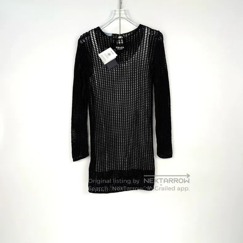 Prada Prada Black classic logo two-piece hollow knitted dress Size XS / US 0-2 / IT 36-38 - 3 Thumbnail
