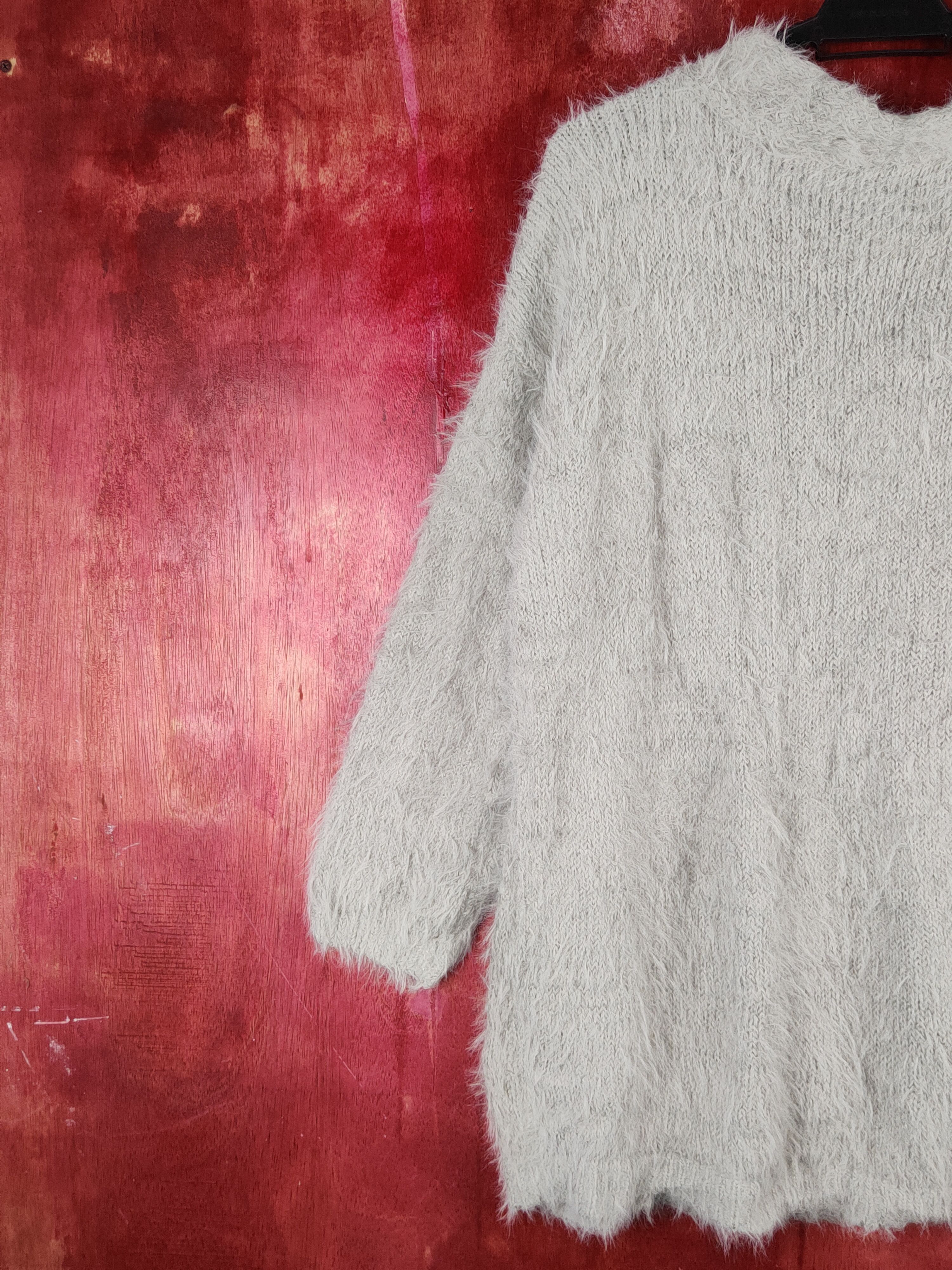 Vintage Lepsim Gray Shag Shaggy Fur Mohair Knitwear Cardigan #S1942 Size M / US 6-8 / IT 42-44 - 8 Thumbnail