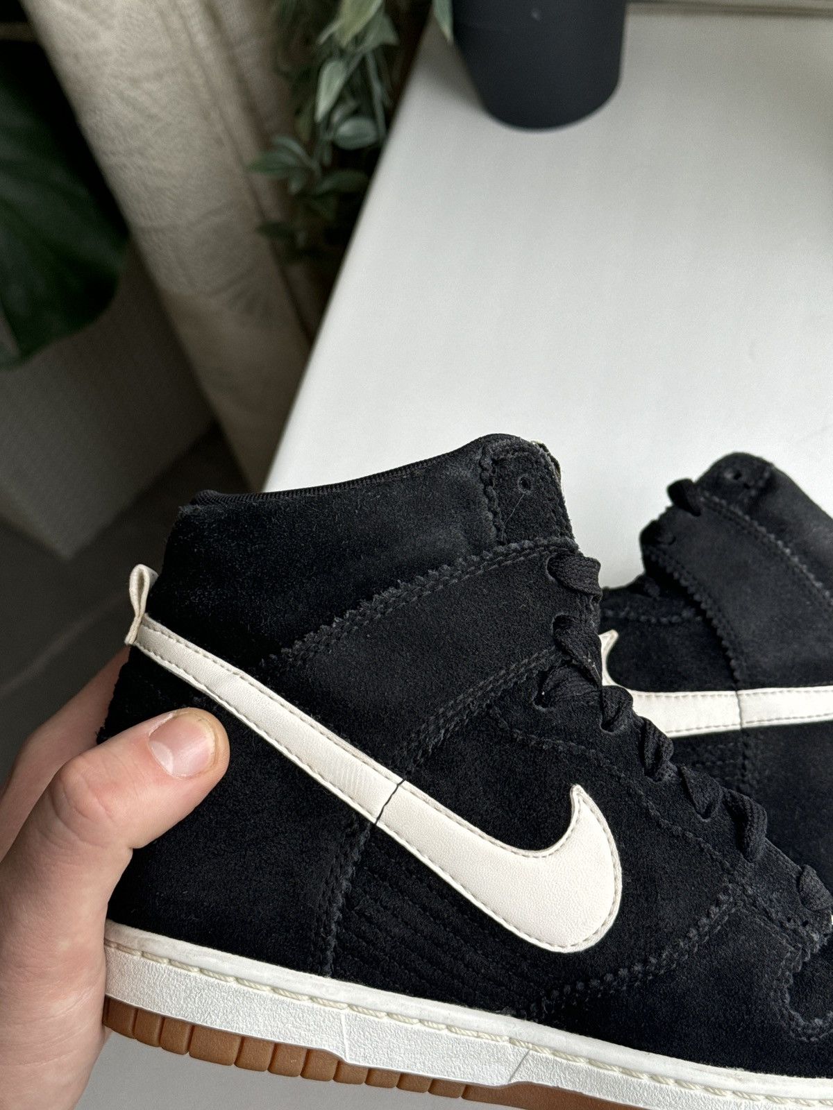 Nike Nike Dunk Sky Hi Hidden Wedge Sneakers Suede Black White Size US 6.5 / IT 36.5 - 10 Thumbnail