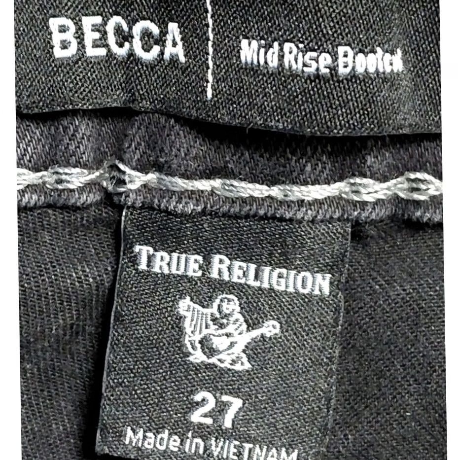 True Religion True Religion BECCA Mid Rise Bootcut Jeans Black Solid Denim Women Size 27 Size 27" / US 4 / IT 40 - 6 Thumbnail