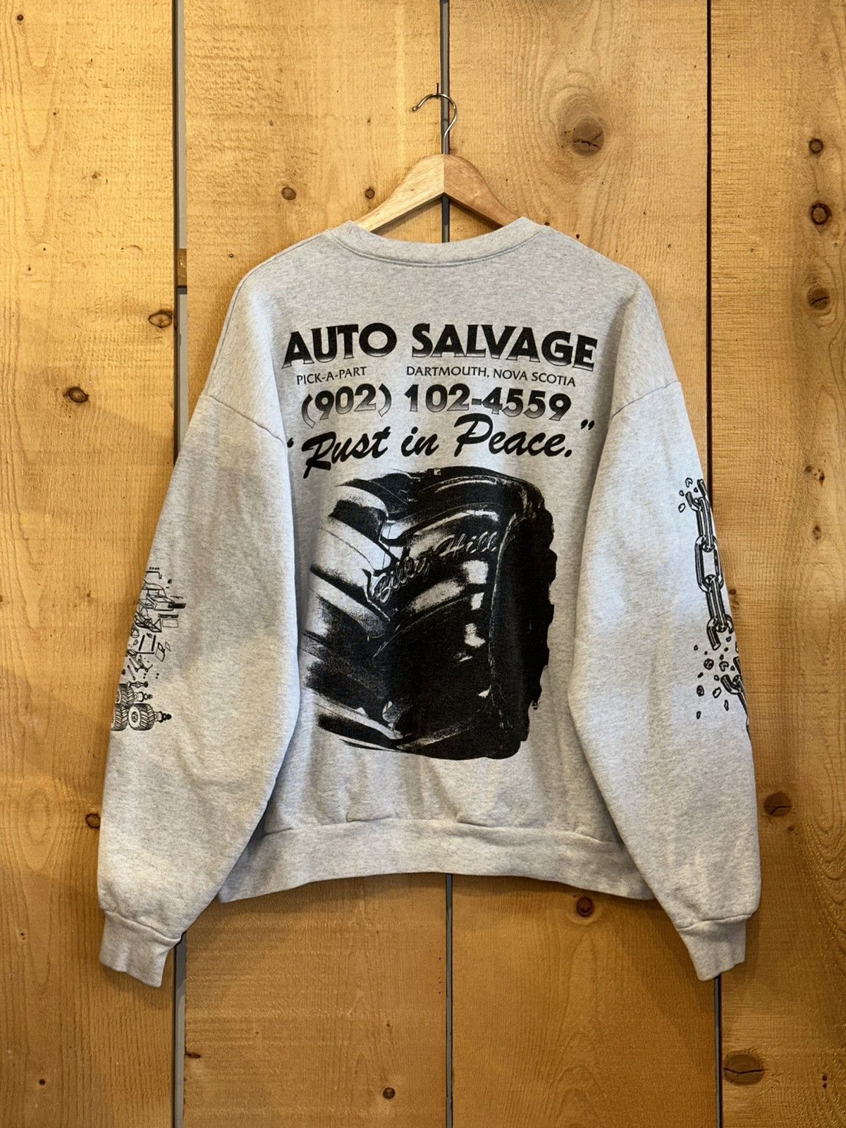 Billy Hill 2020 billy hill auto salvage rust in peace crewneck grey Size US XL / EU 56 / 4 - 6 Thumbnail