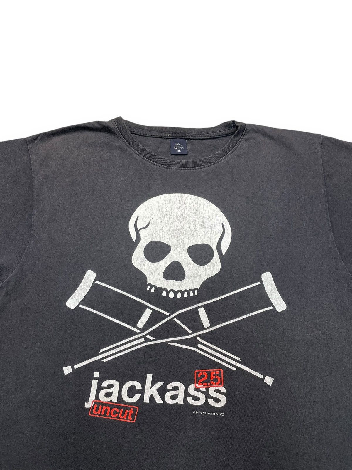 Mtv × Vintage VINTAGE JACKASS 2.5 UNCUT T SHIRT MOVIE MTV PROMO Y2K SKULL Size US XL / EU 56 / 4 - 3 Thumbnail
