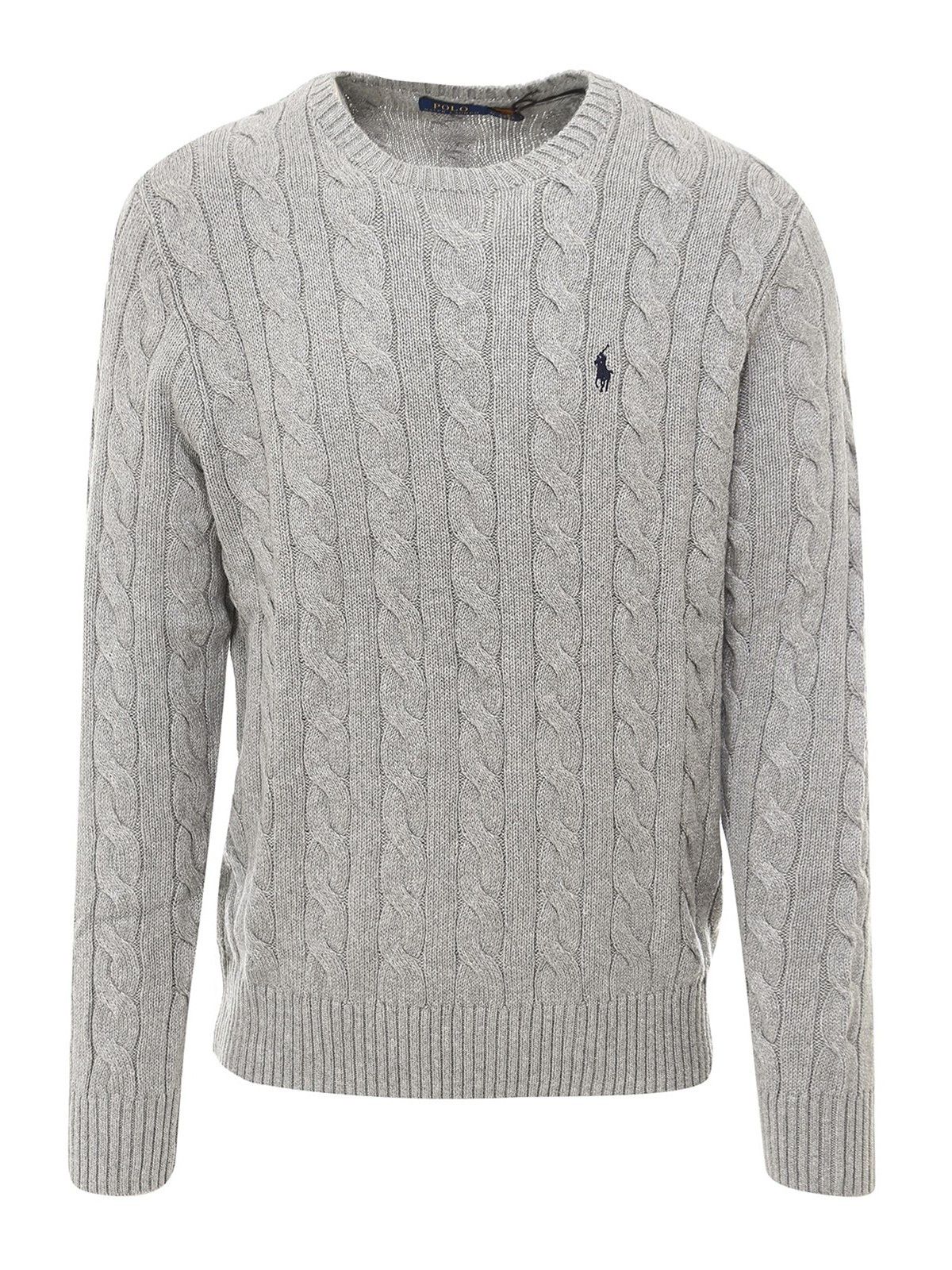Polo Ralph Lauren o1s22i1n0125 Cable Knit Cotton Sweater in Grey Size US XL / EU 56 / 4 - 1 Thumbnail
