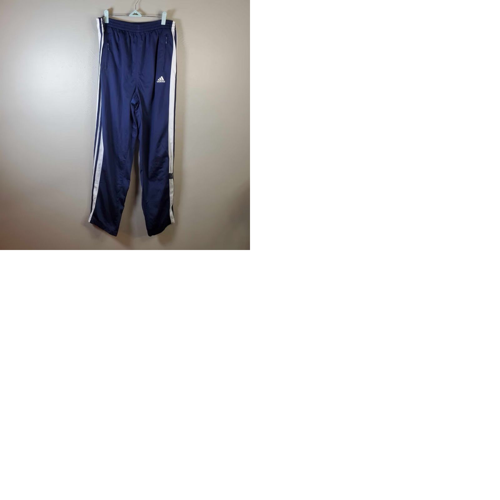 Adidas VINTAGE Adidas Tear Away Pants Men L Blue Track Pants Adults Tear Away Warm Up Size US 33 - 9 Thumbnail