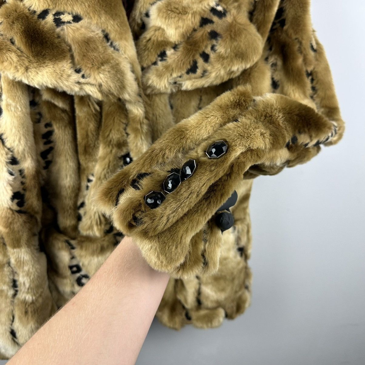 Vintage Vintage Bimbo Girl Y2K Glamour Leopard Fur Coat Size M / US 6-8 / IT 42-44 - 8 Thumbnail