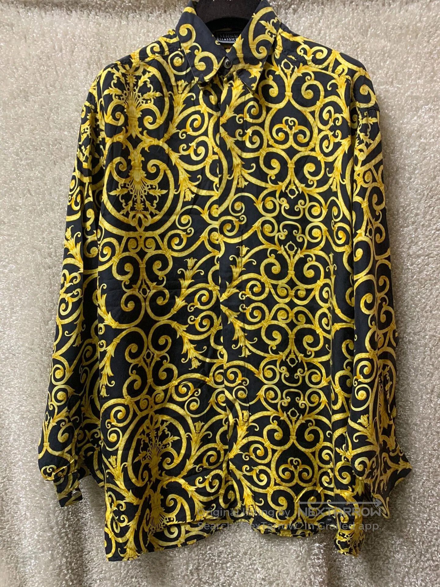 Versace Versace Vintage Men's Silk Shirt. Size US M / EU 48-50 / 2 - 1 Thumbnail