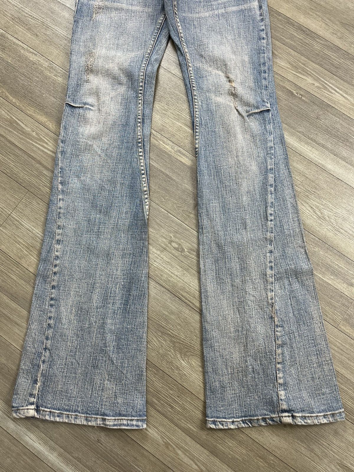 Japanese Brand 2000s Zazie Mudmax Distressed Bootcut Flared Jeans Lgb Style Size US 27 - 9 Thumbnail