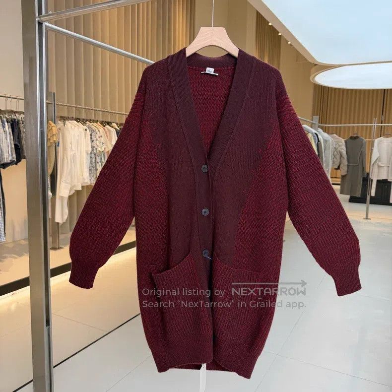 Hermes Hermes Red Cashmere Knit Mid-Length Open Cardigan Jacket Size XS / US 0-2 / IT 36-38 - 1 Thumbnail