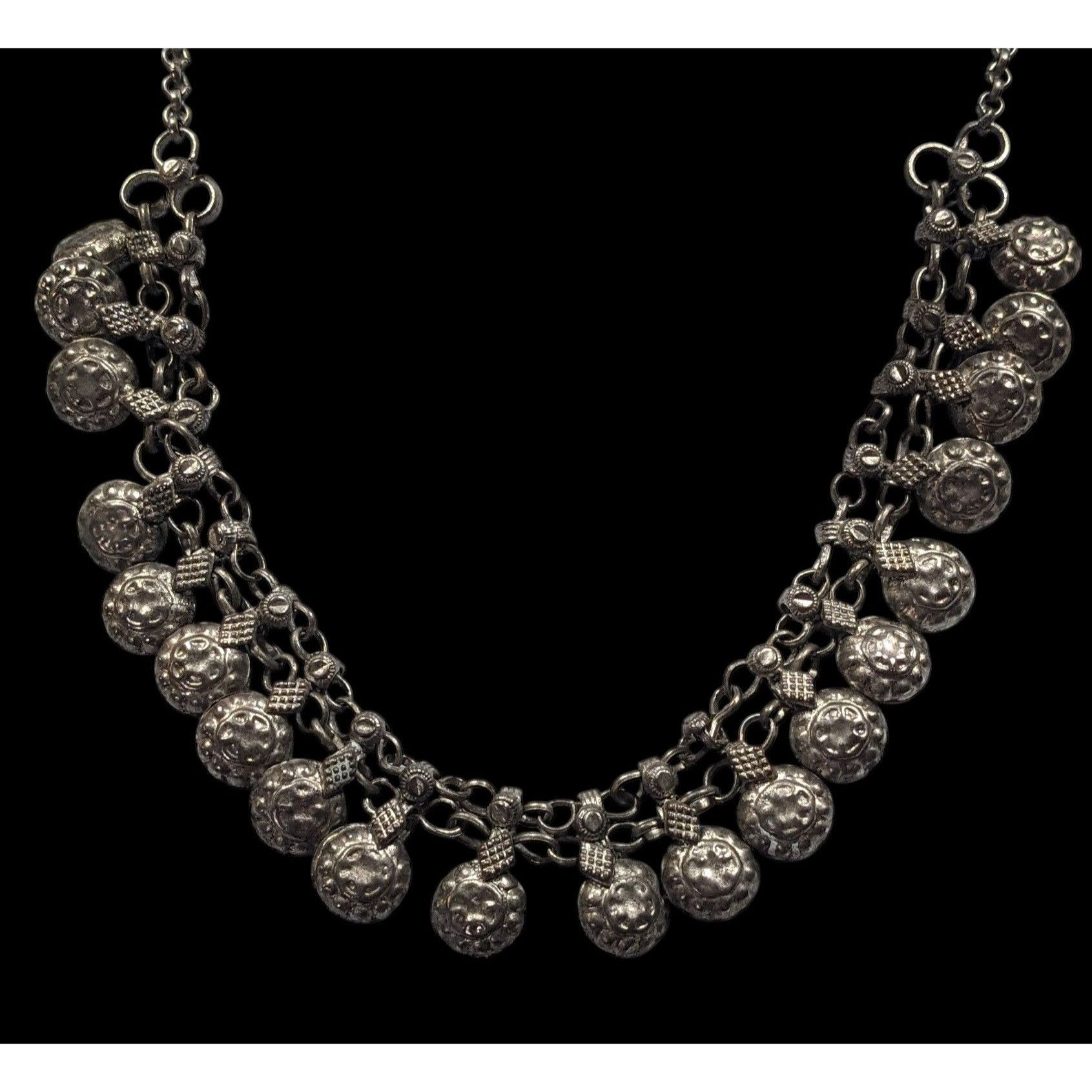 Other Bohemian Festival Silver Tone Puffed Charm Necklace Size ONE SIZE - 2 Thumbnail