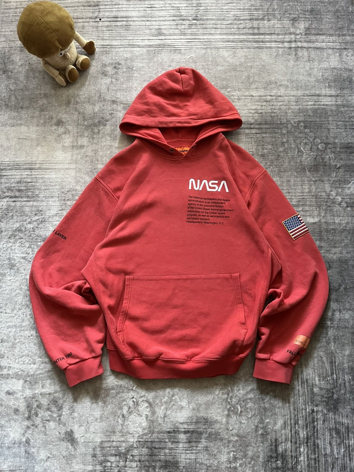 Heron Preston NASA Oversized Hoodie Pink-Red