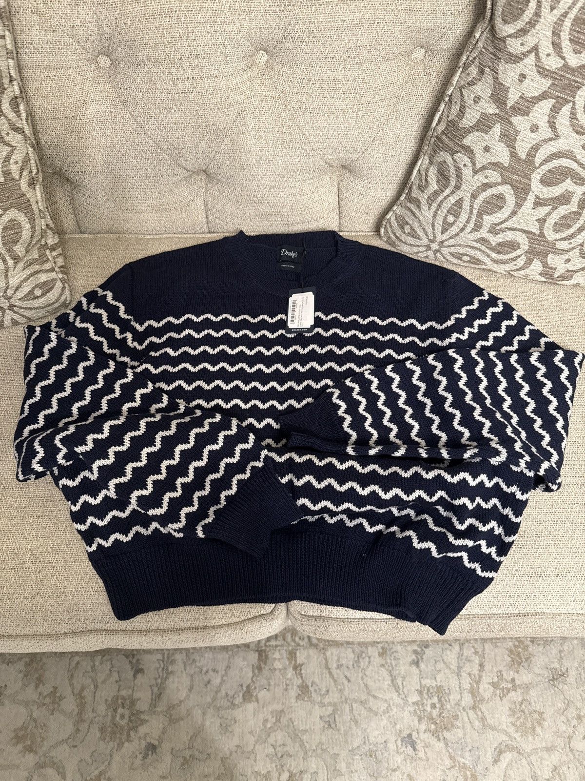 Drake's Drake’s stripe crew neck XXL Size US XXL / EU 58 / 5 - 1 Thumbnail