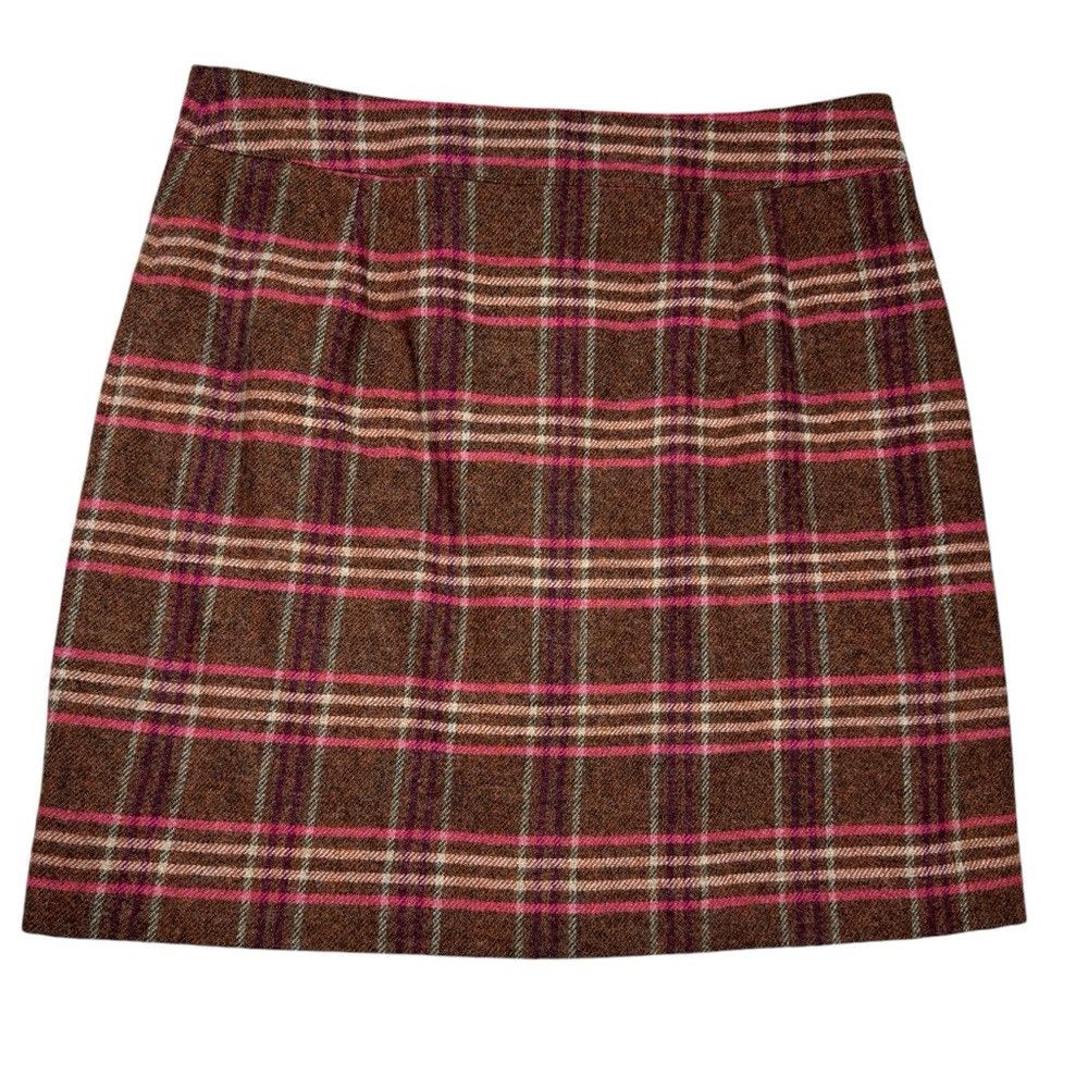 Talbots New Talbots Plaid Wool Blend Front Button Closure Skirt Siz Size 38" / US 16 / IT 52 - 3 Thumbnail
