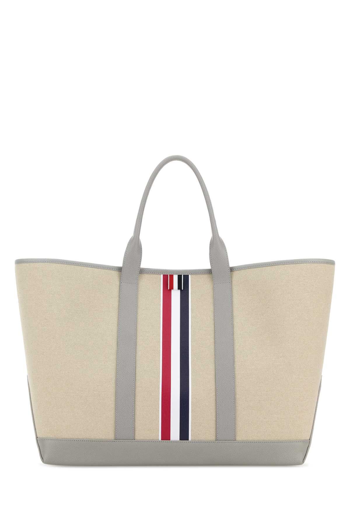 Thom Browne Sand Canvas Medium Shopping Bag Size ONE SIZE - 1 Thumbnail