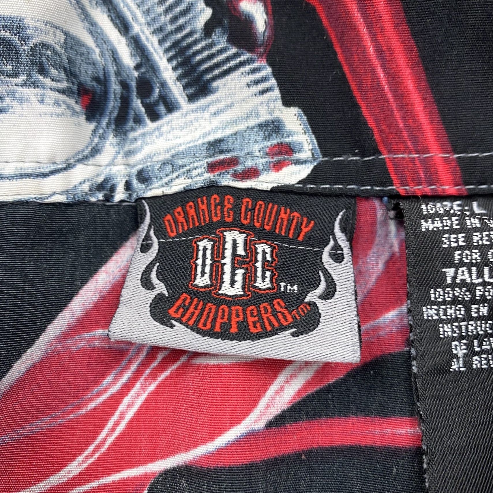 ALOHAS VINTAGE Orange County Choppers Shirt Mens Large Black Aloha Motorcycle 00s Size US L / EU 52-54 / 3 - 7 Thumbnail