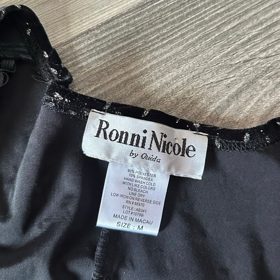 Other ronnie nicole black velvet silver floral short sleeve top Size M / US 6-8 / IT 42-44 - 3 Thumbnail