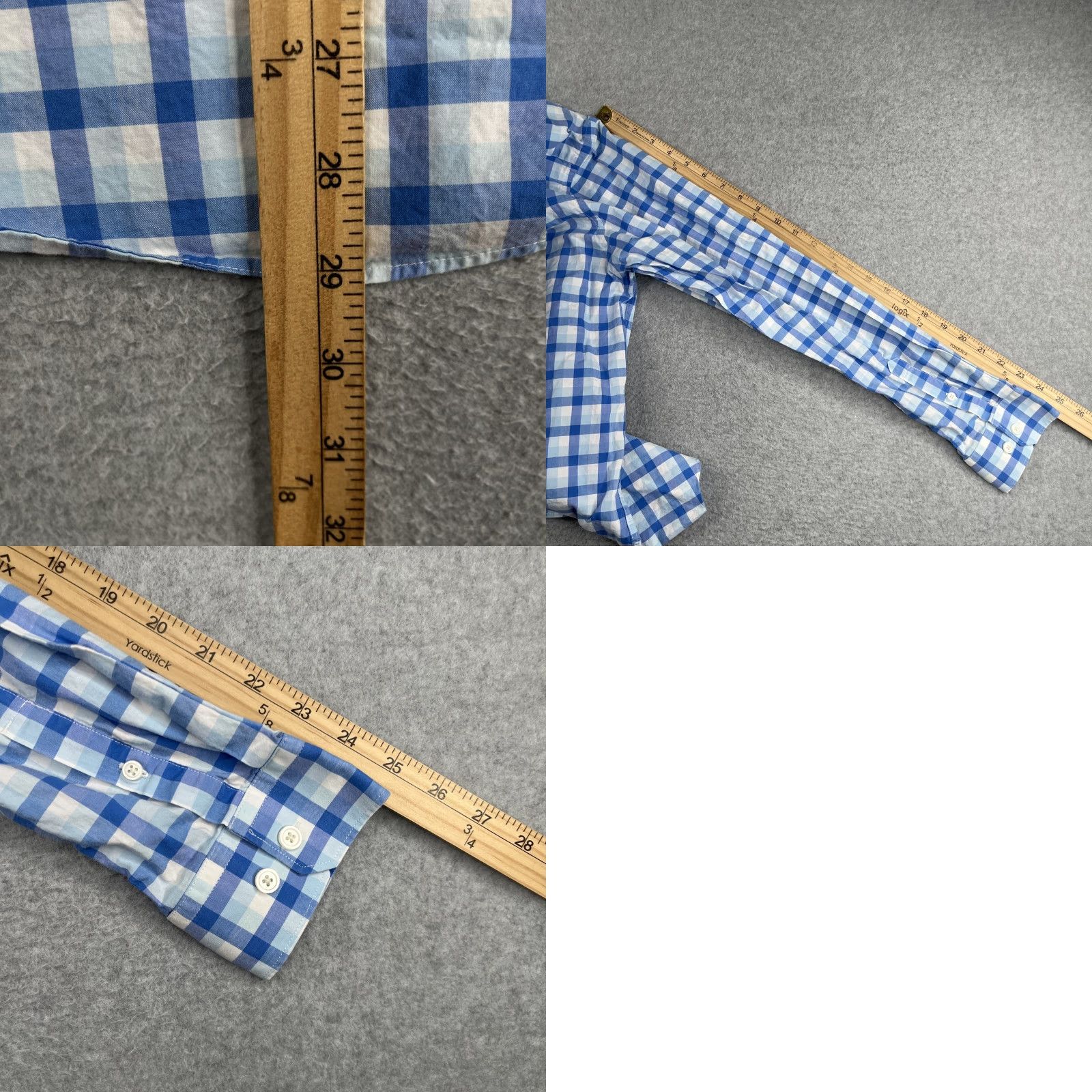 Express Express Shirt Mens M Blue Plaid Long Sleeve Button-Up Casual Preppy Modern Col­lar Button-Through Cotton Woven Size US M / EU 48-50 / 2 - 8 Thumbnail