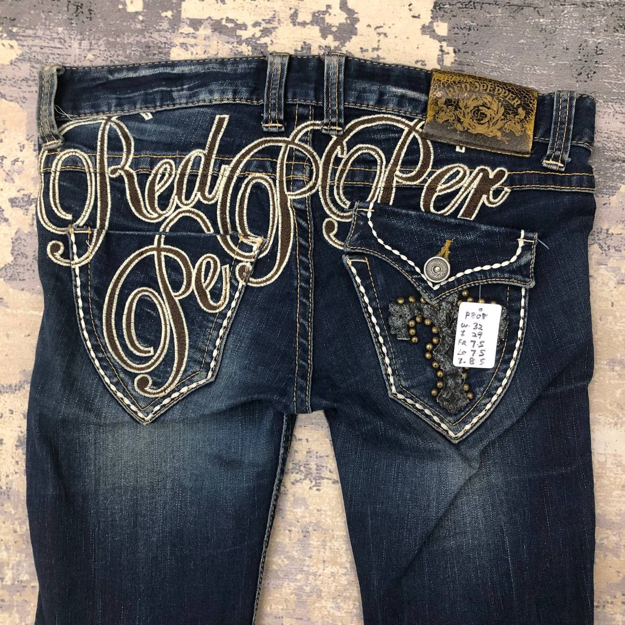 Japanese Brand P808 RED PEPPER FLARED JAPAN JEANS Size 32" / US 10 / IT 46 - 4 Thumbnail