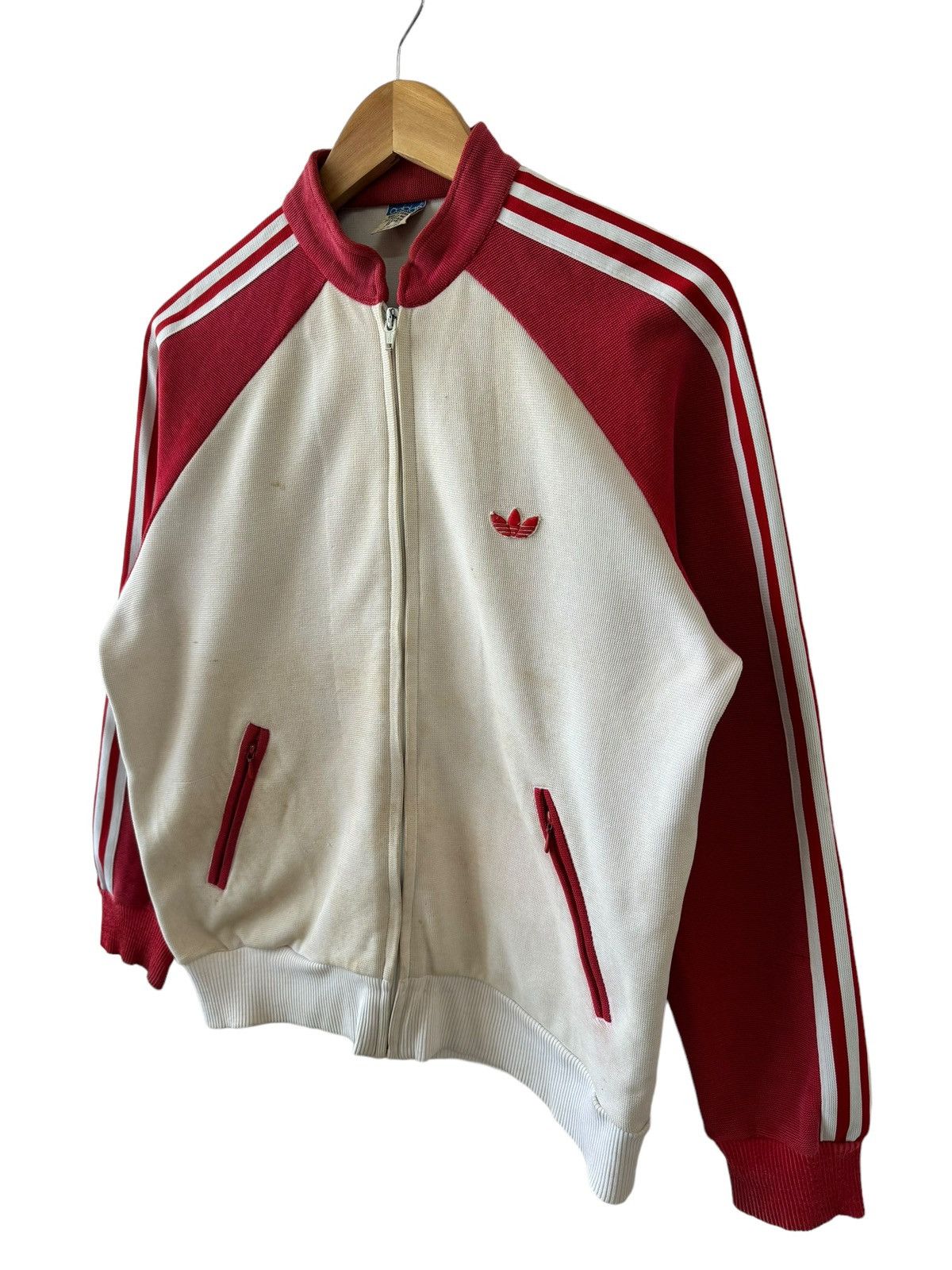 Adidas Vintage 80s adidas Red/White Tracktop Size US L / EU 52-54 / 3 - 3 Thumbnail