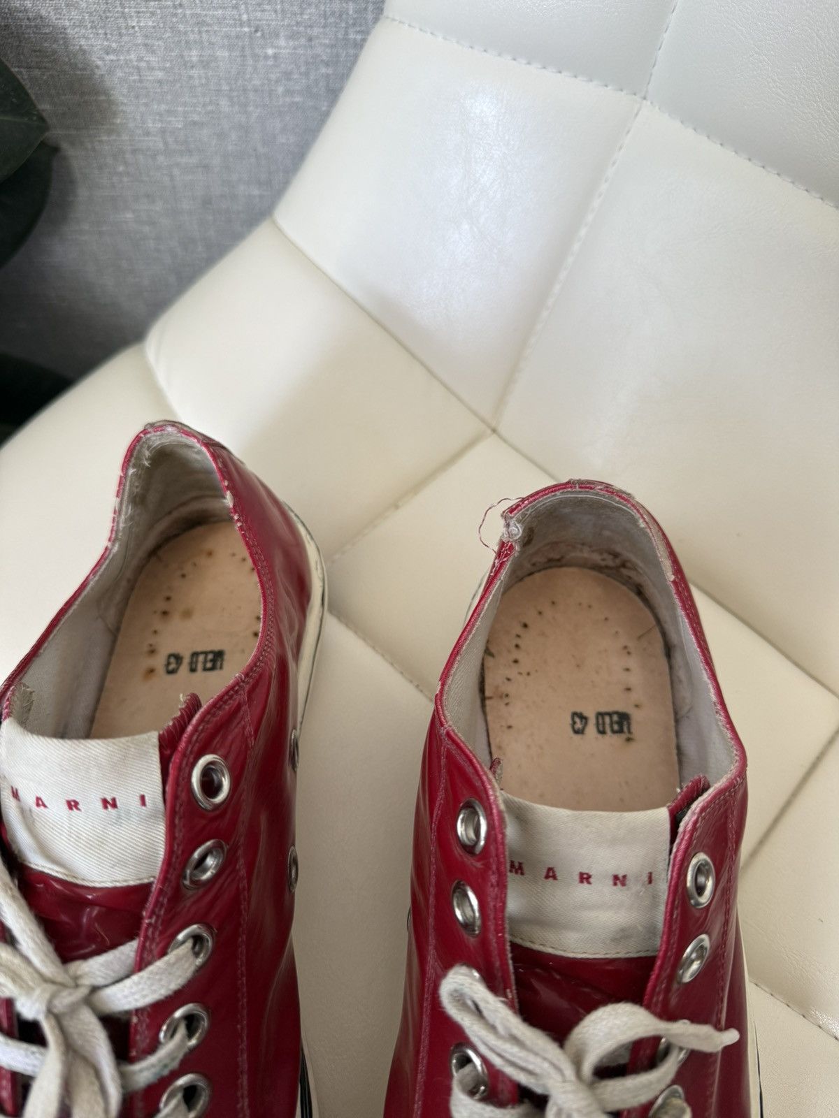 Marni MARNI Gooey Red Converse Low Top Destroyed Sneakers Size 43 Size US 10 / EU 43 - 16 Thumbnail