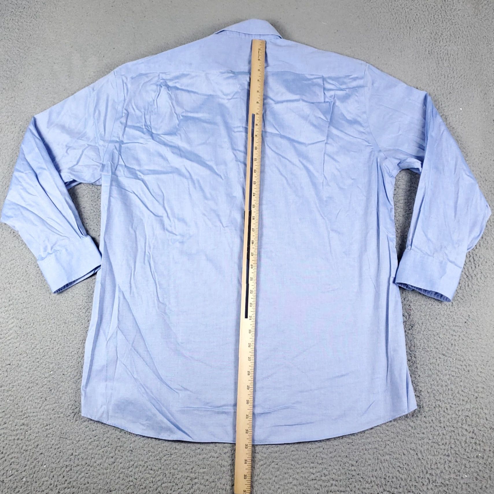 Tommy Hilfiger Tommy Hilfiger Dress Shirt Mens 17 Blue Button-Down Long Sleeve Size 46R - 3 Thumbnail