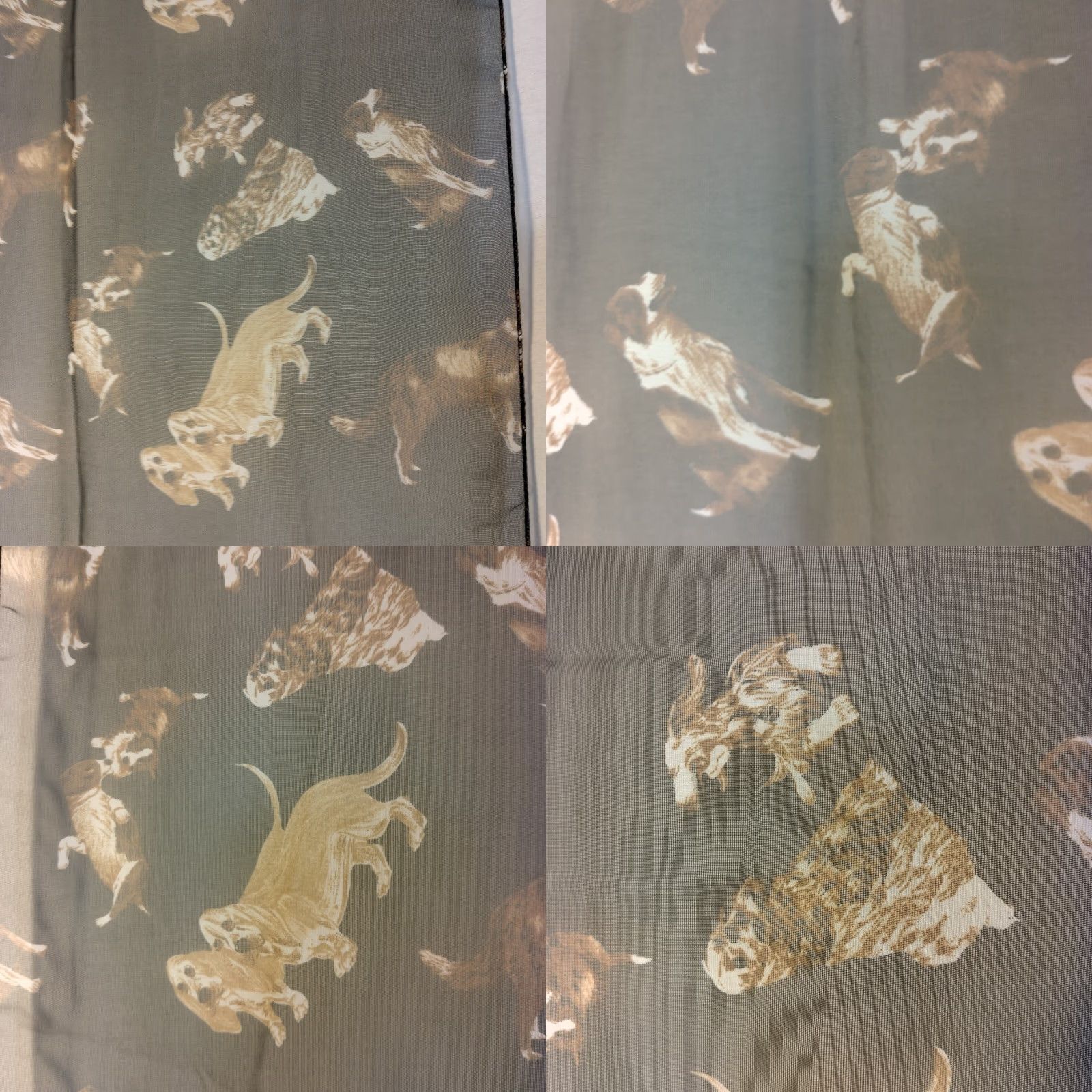 Vintage City Silk Scarf Black Sheer Polyester by City Silk Basset Hound Dogs Puppy 64" Size ONE SIZE - 9 Thumbnail