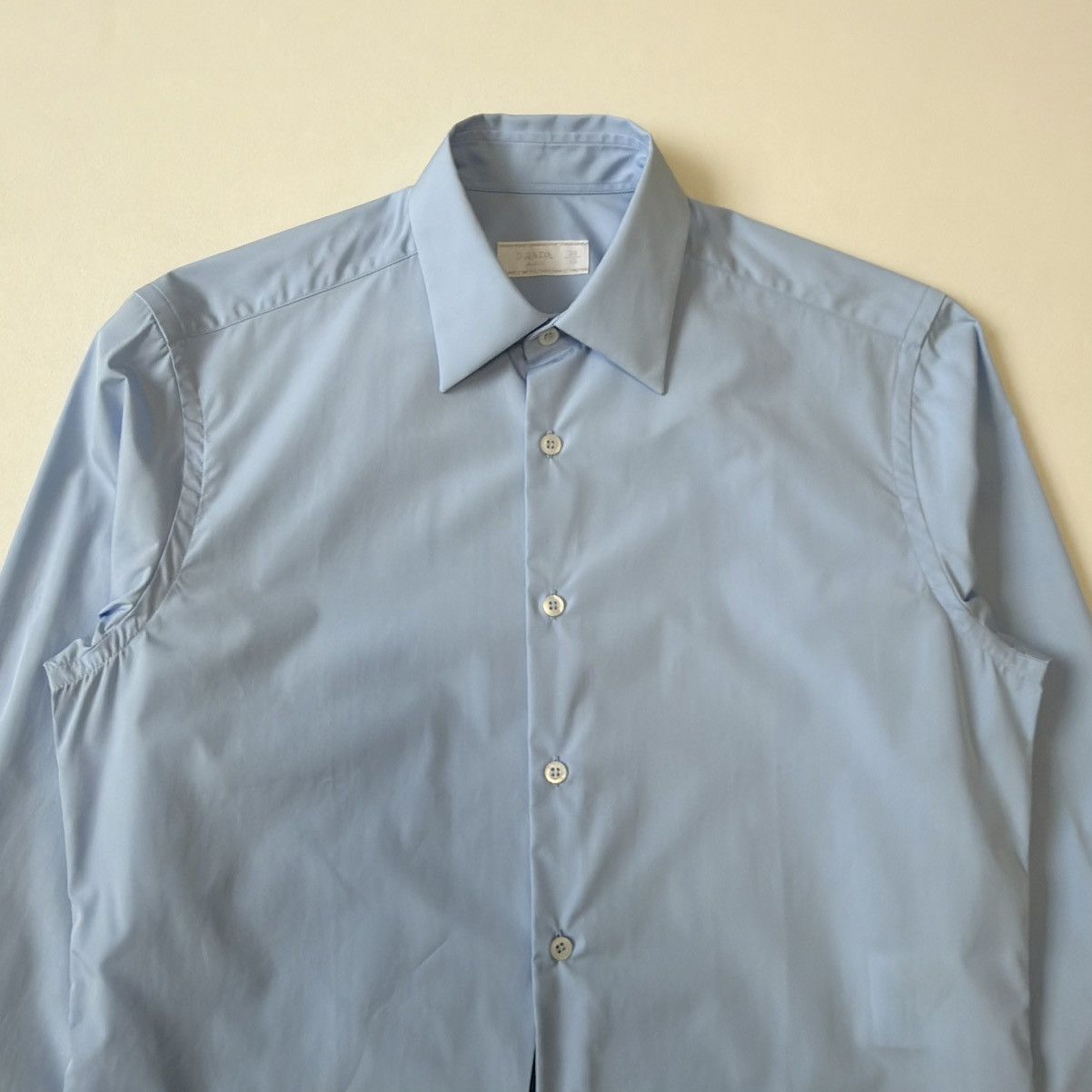 Prada S/S 24 Light Blue Cotton Boxy Fit Shirt Size US S / EU 44-46 / 1 - 3 Thumbnail