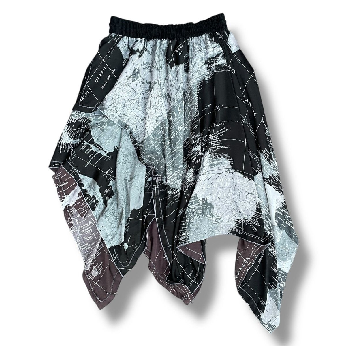 Sacai Sacai S/S20 Runway Map Print Garterized Asymmetric Skirt Size 28" / US 6 / IT 42 - 15 Thumbnail