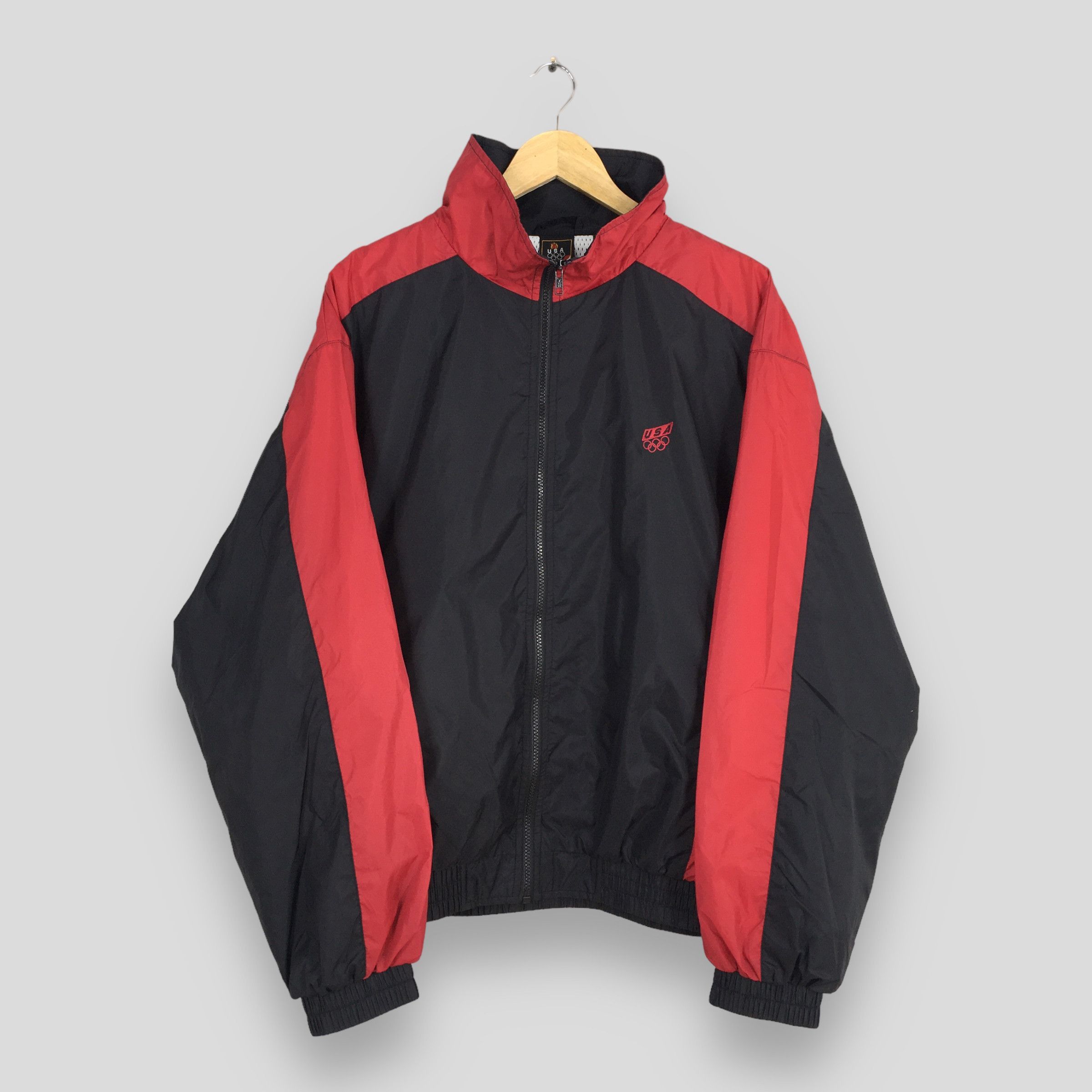 Vintage 1996 Usa Olympics Black Windbreaker Jacket Large