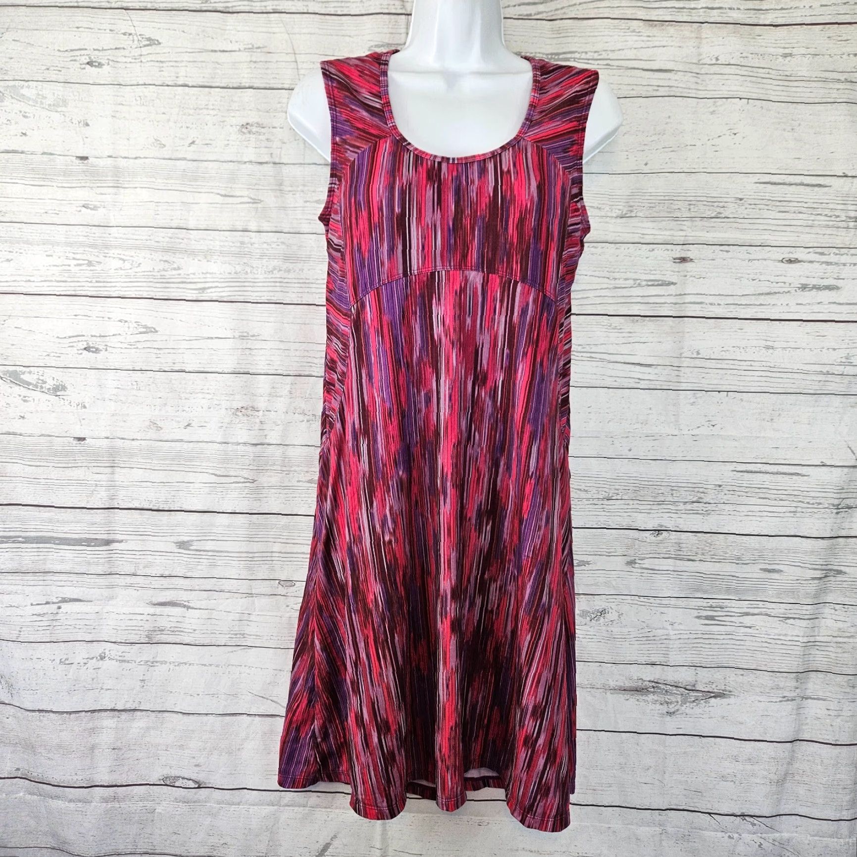Prana Prana Alec Dress Womens Small Pink Sleeveless Cutout A-Line 35" Knee Length Dress Vintage No Size S / US 4 / IT 40 - 2 Thumbnail
