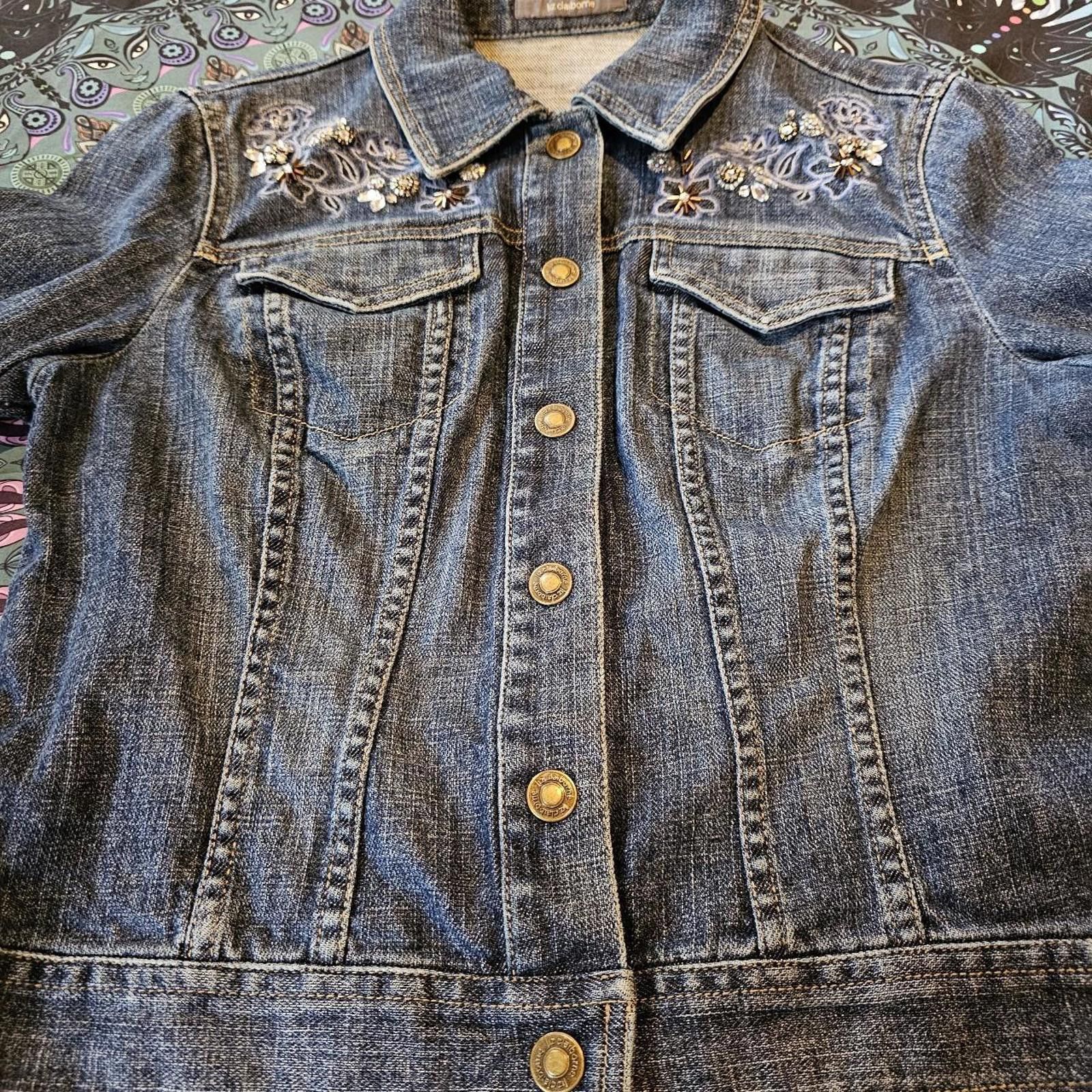 Designer Liz Claiborne Women's Blue Jean Jacket Size S / US 4 / IT 40 - 2 Thumbnail