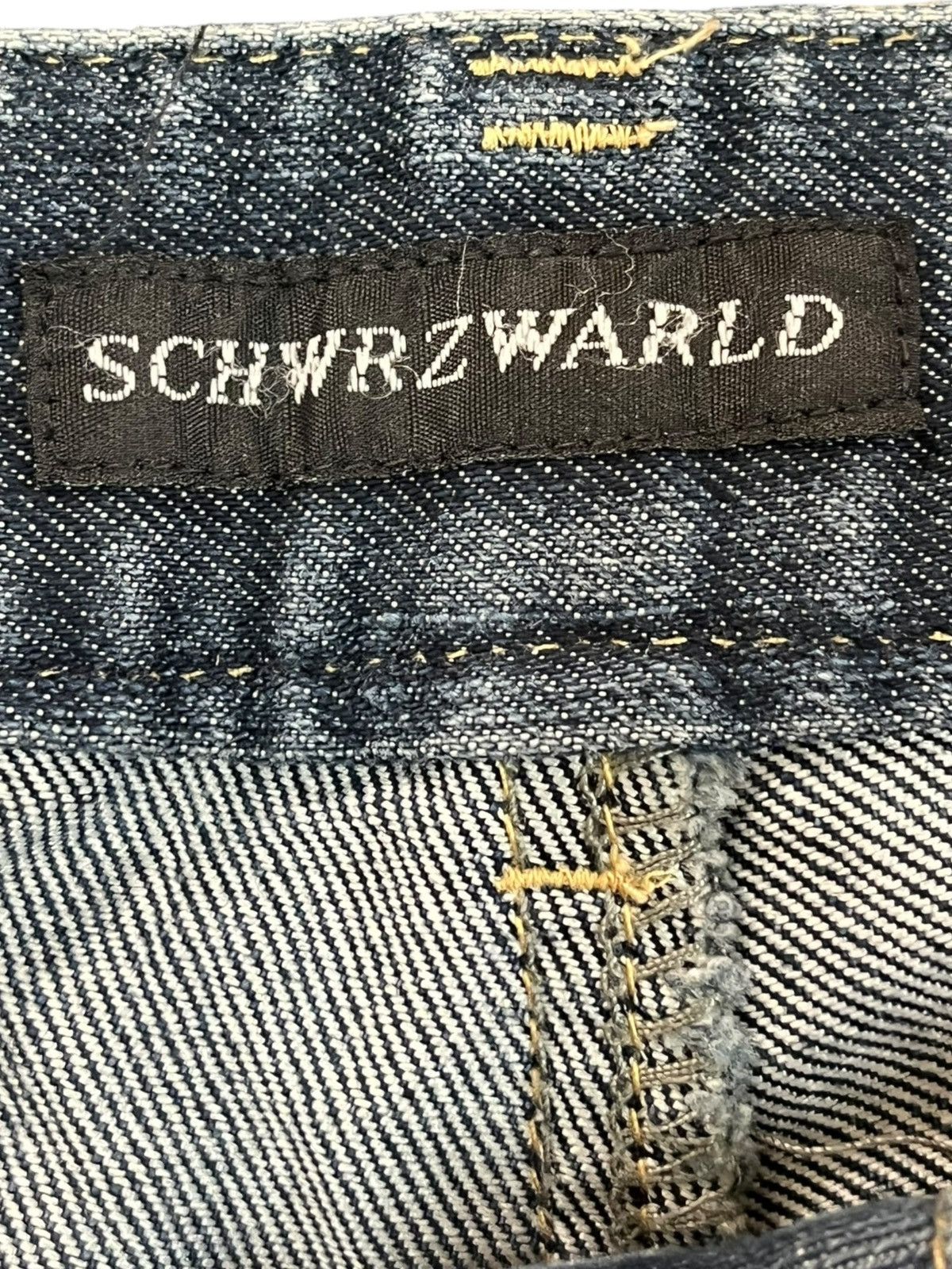 Who Decides War Vintage Schwrzwarld Flare Bell Bottom Denim Size US 31 - 5 Thumbnail