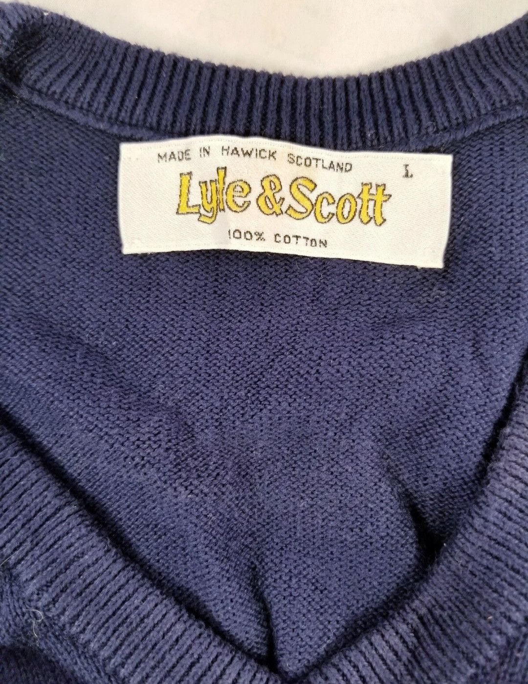 Lyle & Scott v-neck agyle Size US L / EU 52-54 / 3 - 5 Thumbnail
