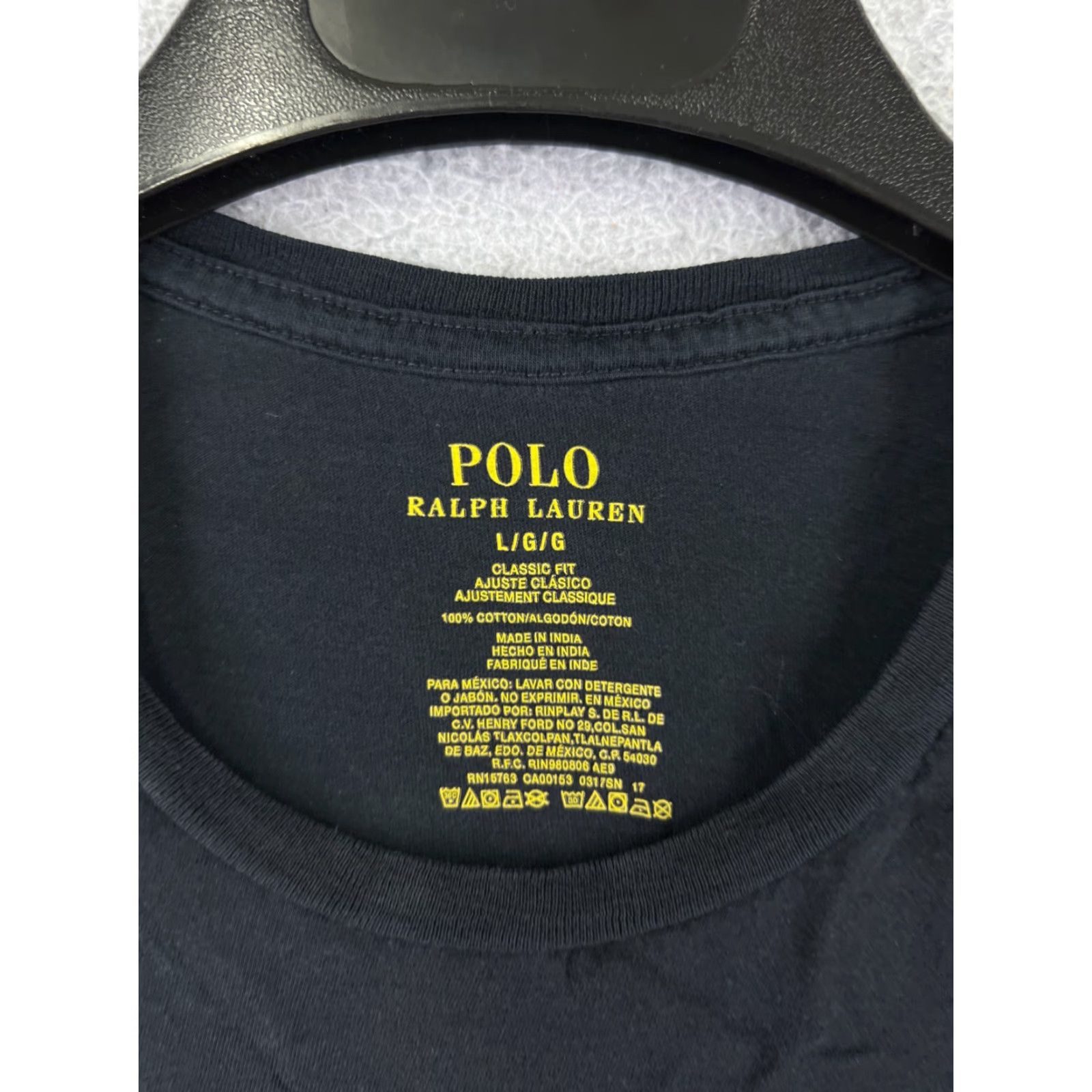 Ralph Lauren Ralph Lauren Men's Shirt Large Black Cotton Blend Crew Neck Short Sleeve Polo Classic Sports Size US L / EU 52-54 / 3 - 3 Thumbnail