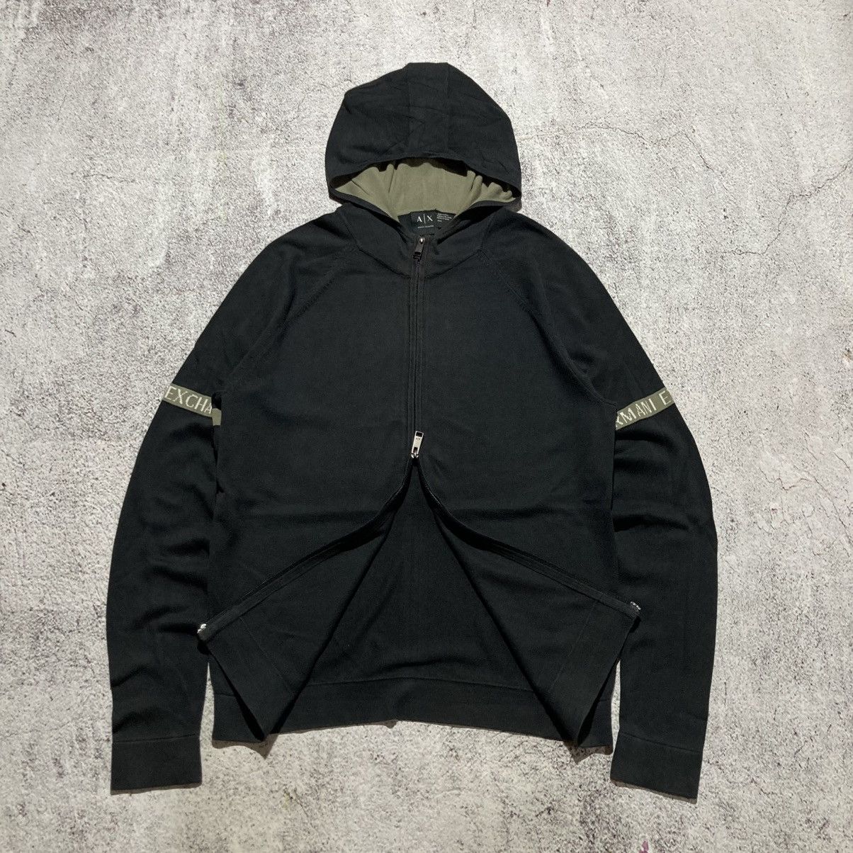 Armani Exchange Armani Exchange Logo Slevee Taped Ziphoodie Black Luxury Size US L / EU 52-54 / 3 - 5 Thumbnail