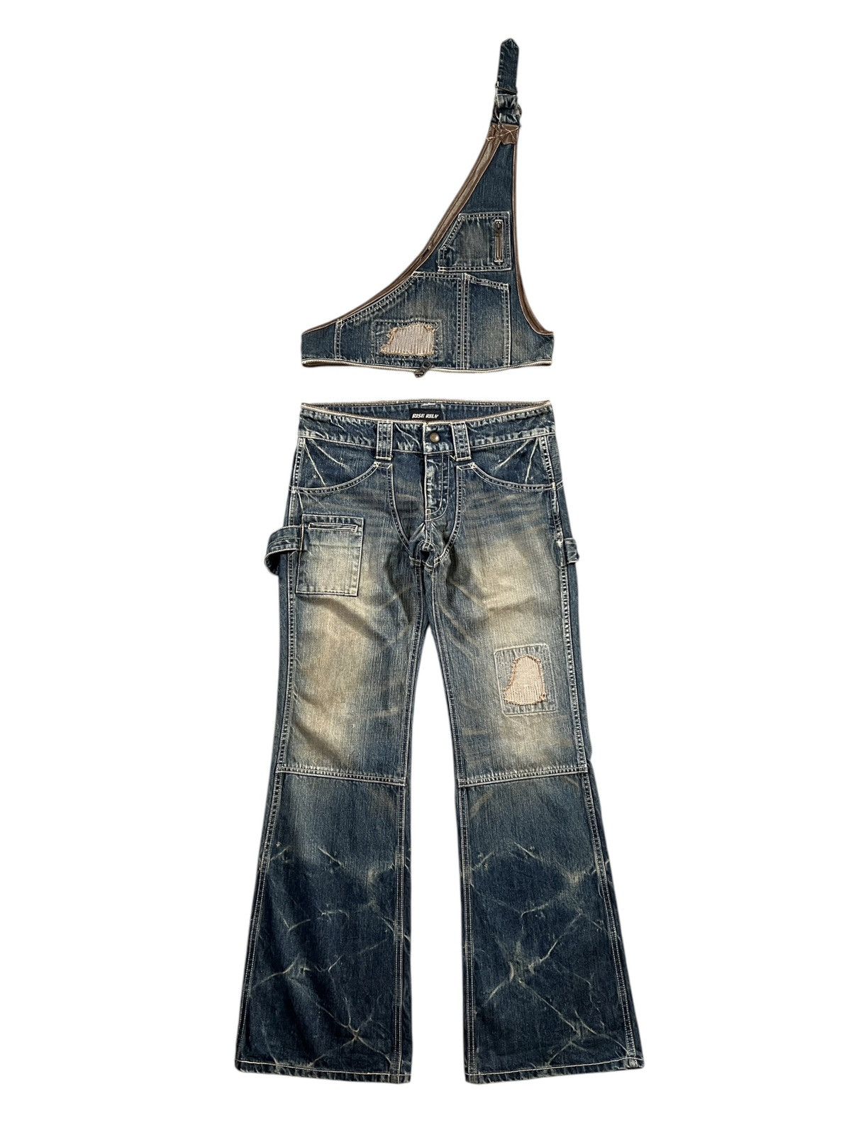 If Six Was Nine × Japanese Brand × Le Grande Bleu (L.G.B.) Vintage 90s Rise Rily 🇯🇵 2 in 1 Overalls Size US 34 / EU 50 - 1 Thumbnail