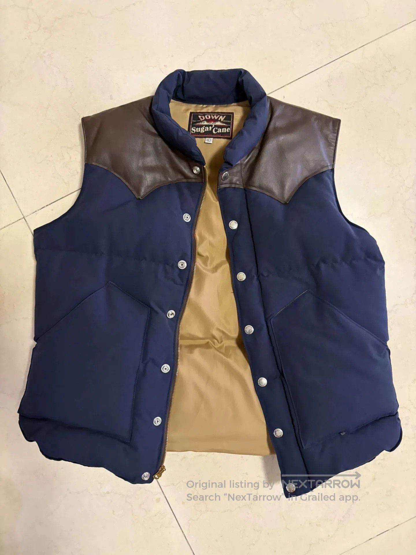 Sugar Cane Sugar Cane Leather Yoke Down Vest. Size US L / EU 52-54 / 3 - 1 Thumbnail