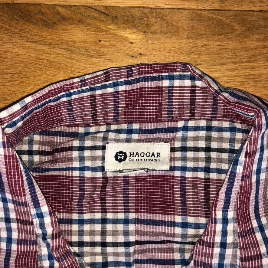 Haggar × Vintage HAGGAR MEN'S FASHIONABLE PLATED SHIRT, size M Size US M / EU 48-50 / 2 - 3 Thumbnail