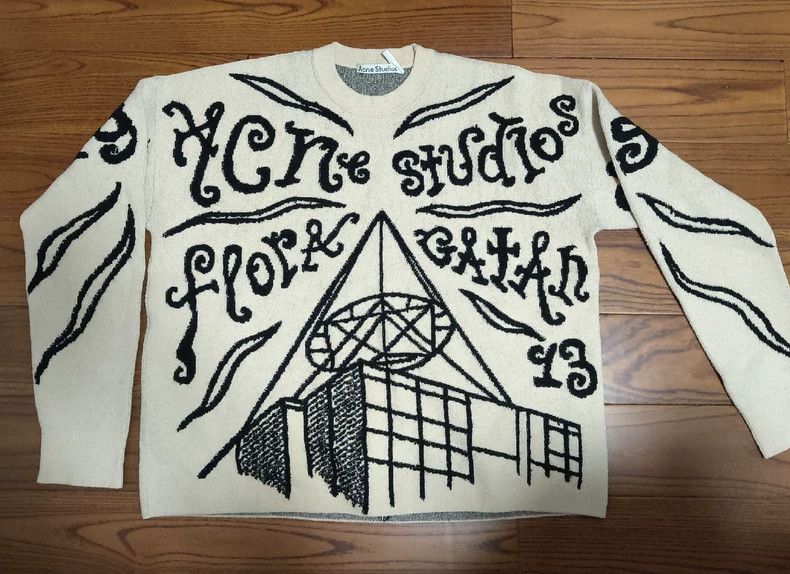 Acne Studios Acne Studios Letter Print Crewneck Sweater Size US S / EU 44-46 / 1 - 1 Thumbnail