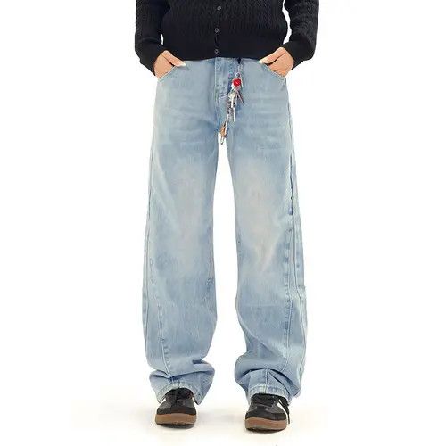 VIBE Men's high street trend loose distressed washed jeans Size US 32 / EU 48 - 1 Thumbnail