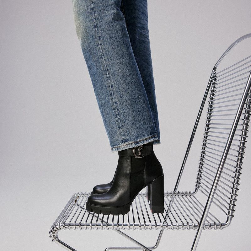 Christian Louboutin os11x0526 CL Chelsea Lug 100mm Boots in Black Size US 9 / IT 39 - 3 Thumbnail