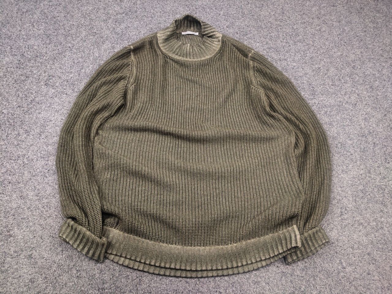 Vintage Simon Gray Cashmere wash Olive textured knit sweater Loro Size US S / EU 44-46 / 1 - 2 Thumbnail