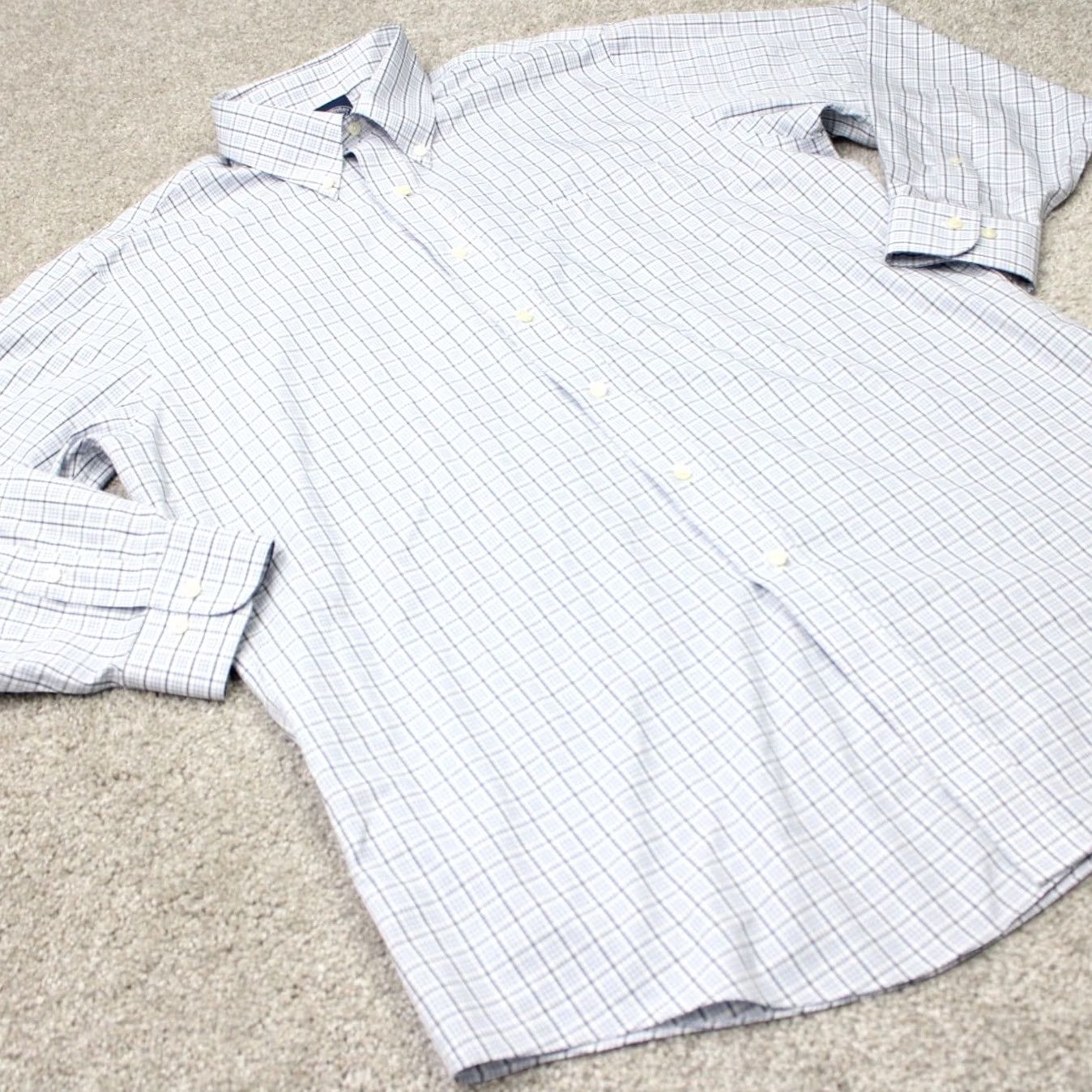 Brooks Brothers Brooks Brothers Shirt Mens 16.5 Blue White Non Iron Cotton Long Sleeve Size US XL / EU 56 / 4 - 5 Thumbnail