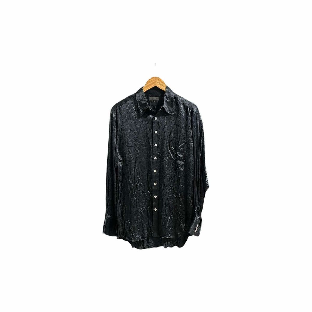 If Six Was Nine × Japanese Brand 🔥Sick Y2K Comme Ca Du Mode Men Shirt Black Sheer Size US L / EU 52-54 / 3 - 9 Thumbnail