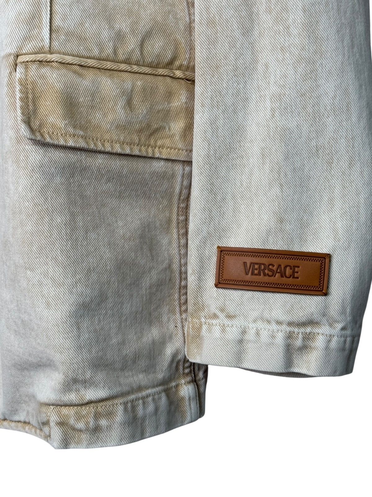 Versace Versace Beige Faded Denim Jacket with Medusa Buttons – M Size US M / EU 48-50 / 2 - 8 Thumbnail