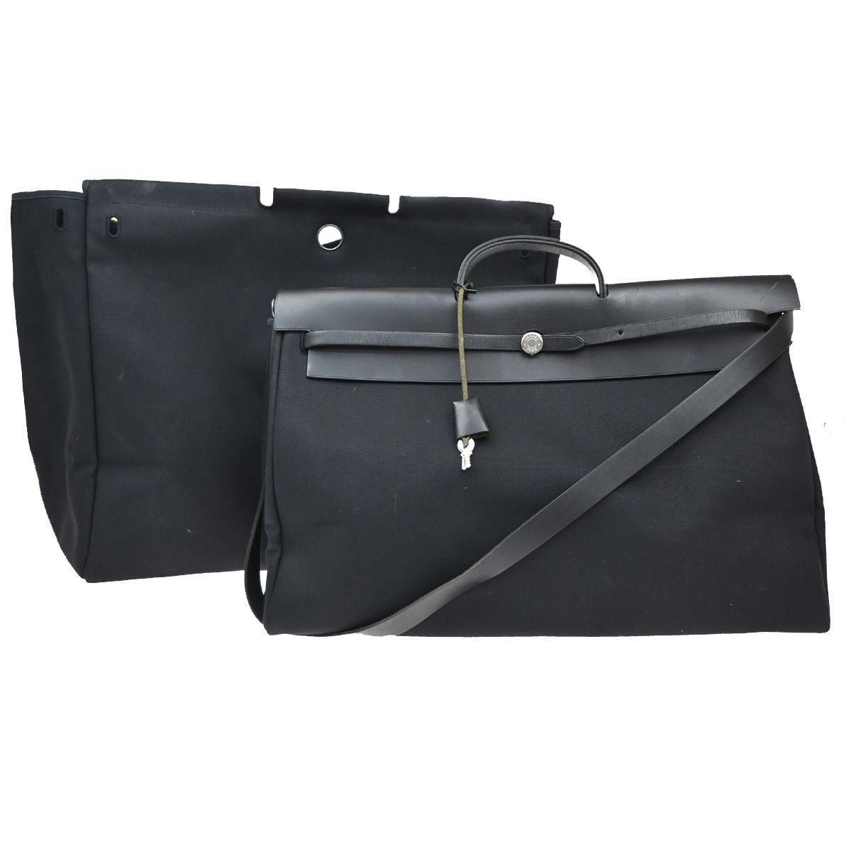 Hermes Hermes Herbag Toile and Leather Size ONE SIZE - 1 Thumbnail