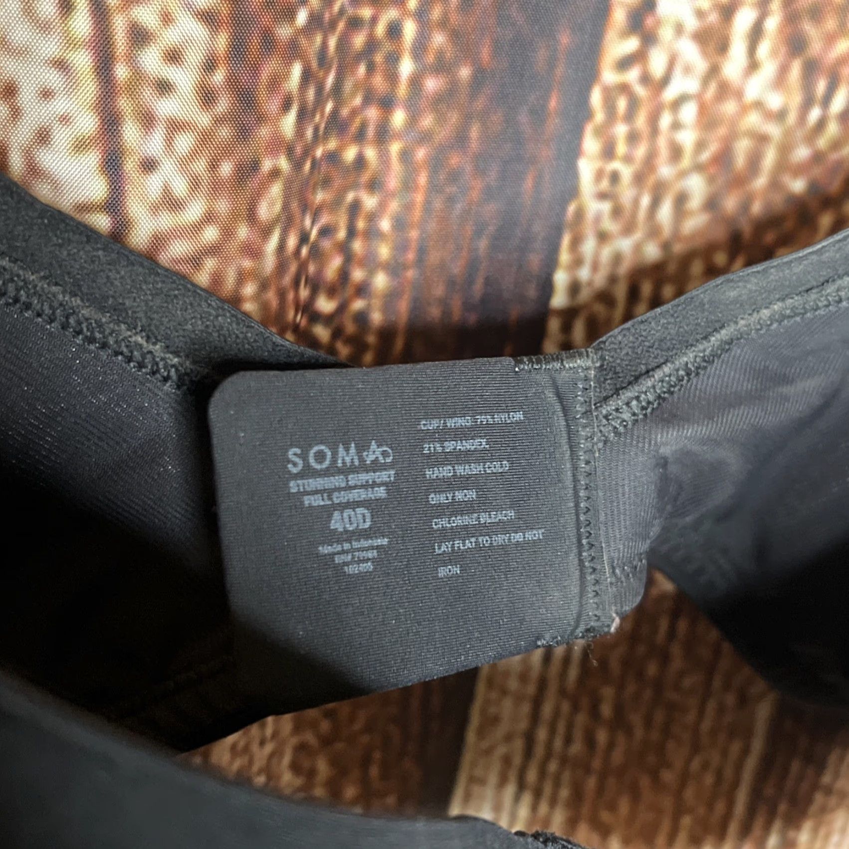Vintage Soma Bra 40D Black Womens Size ONE SIZE - 2 Thumbnail